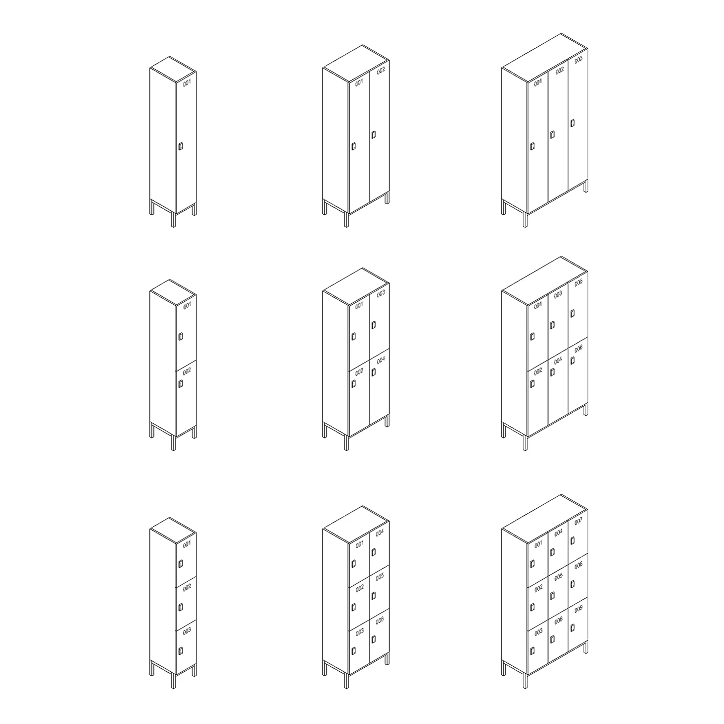 Steel Base Frame Type locker -model