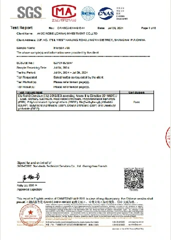 Powder MSDA/ROSH/TDS Certificate