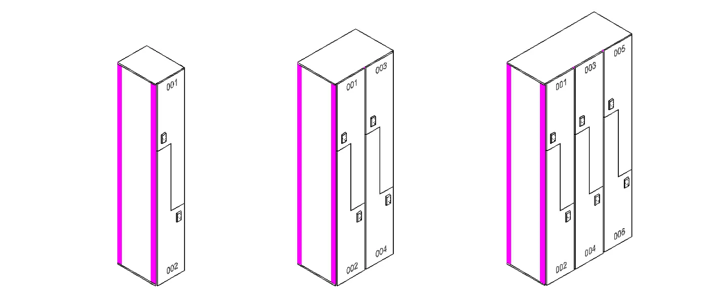 Aluminum Frame Z-shaped HPL Locker