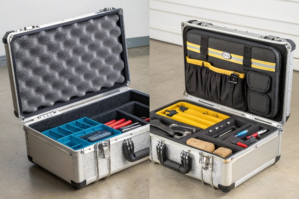 Aluminum tool cases with customizable compartments, ideal for secure and organized storage