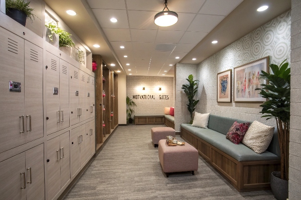 futuristic locker room