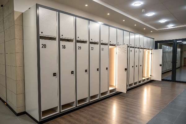 Lockers with LED lighting